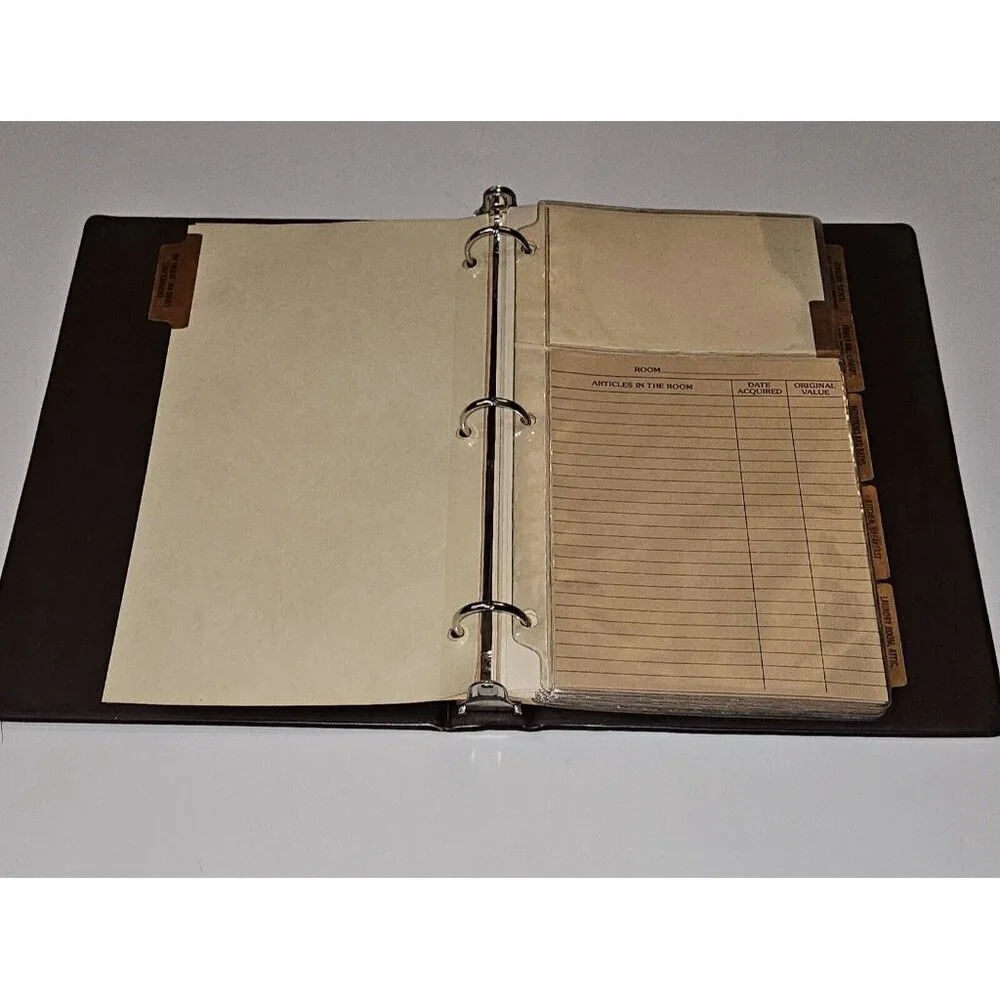 VTG Personal Photo Inventory 3-Ring Album Estate Home Possessions Log NEVER USED